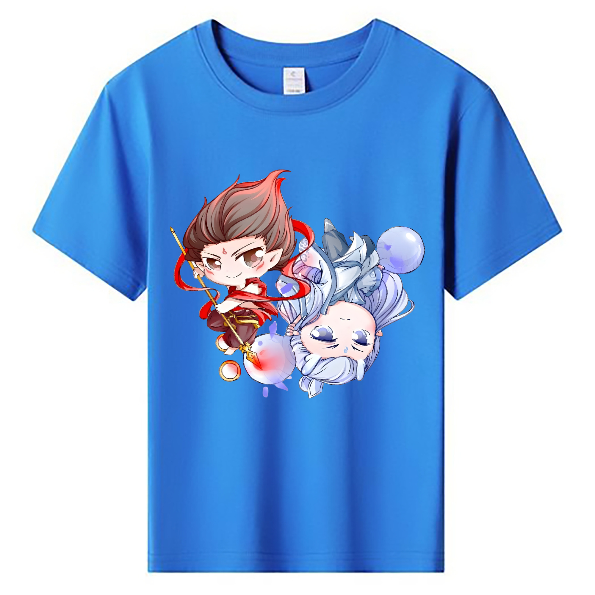 （画像用） Ne Zha 2 ナタ 魔童の大暴れ 綿100％キッズTシャツ（フロントプリント）